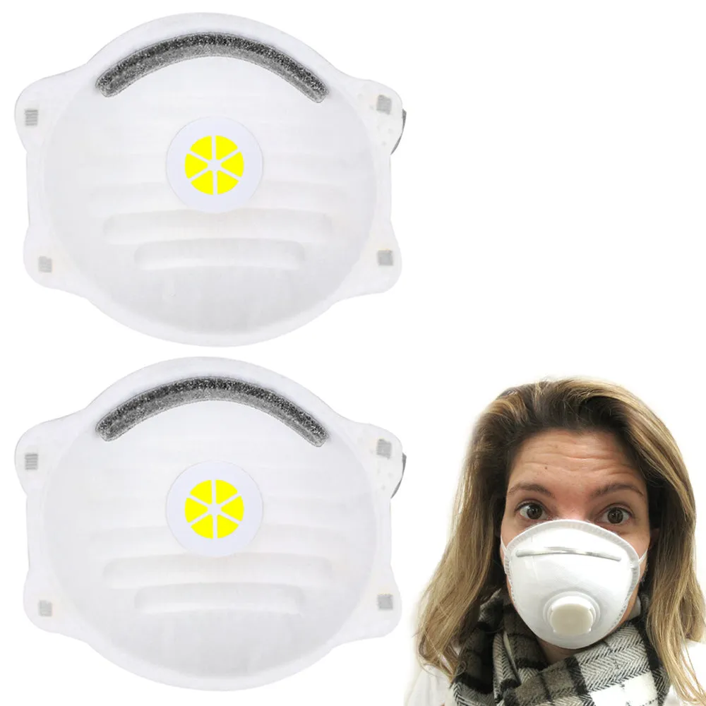 2PC Respirator Masks Anti Dust Smoke Allergy Safety Mouth Cover Filter Valve