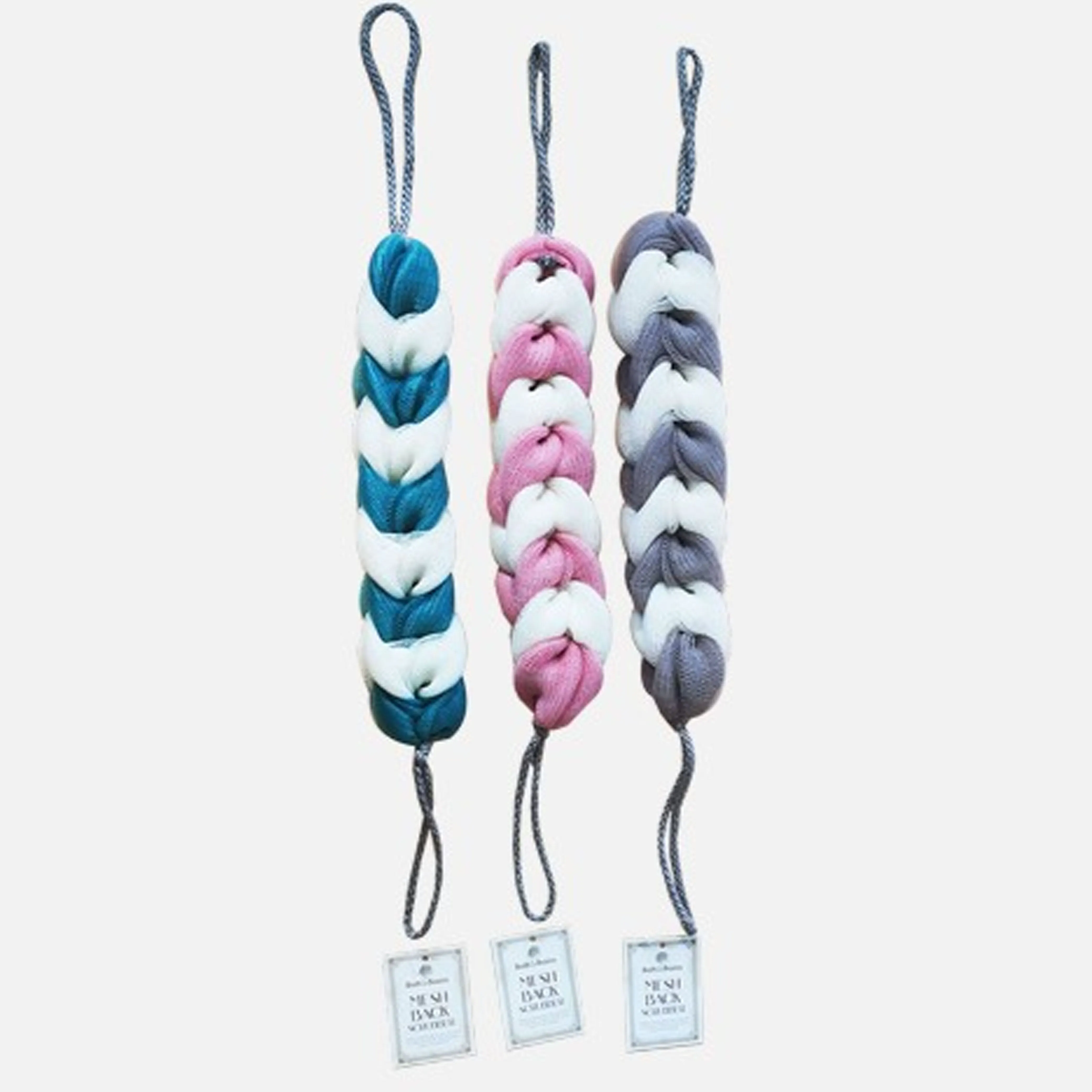 3 Back Scrubber Bath Shower Mesh Sponge Exfoliating Body Brush Wash Puff Spa New
