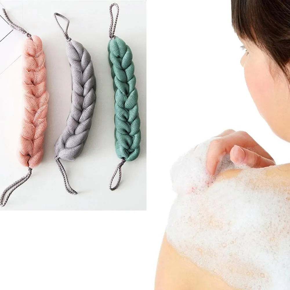 3 Back Scrubber Bath Shower Mesh Sponge Exfoliating Body Brush Wash Puff Spa New