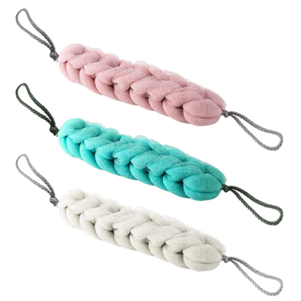 3 Back Scrubber Bath Shower Mesh Sponge Exfoliating Body Brush Wash Puff Spa New
