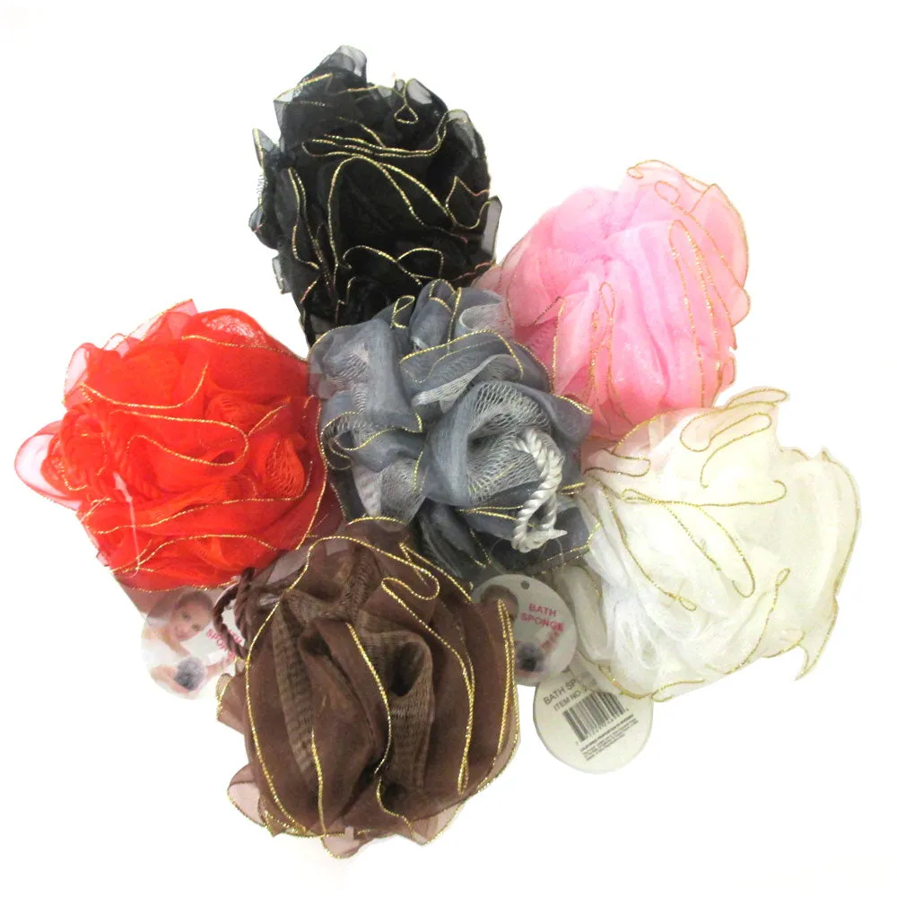 3 Mesh Bath Sponge Back Scrubber Shower Exfoliating Body Brush Wash Nylon Puff