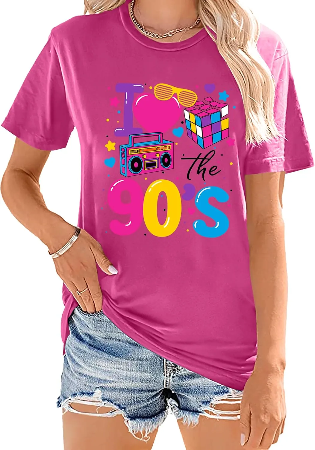 90s Shirt for Women: I Love The 90s Shirt Graphic Vintage Tees 90's Neon Party Outfits Tops