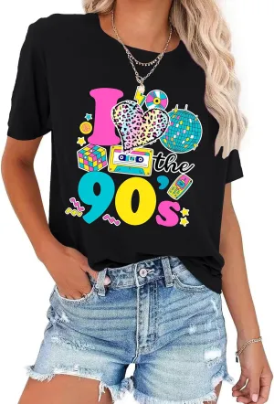90s Shirt for Women: I Love The 90s Shirt Graphic Vintage Tees 90's Neon Party Outfits Tops