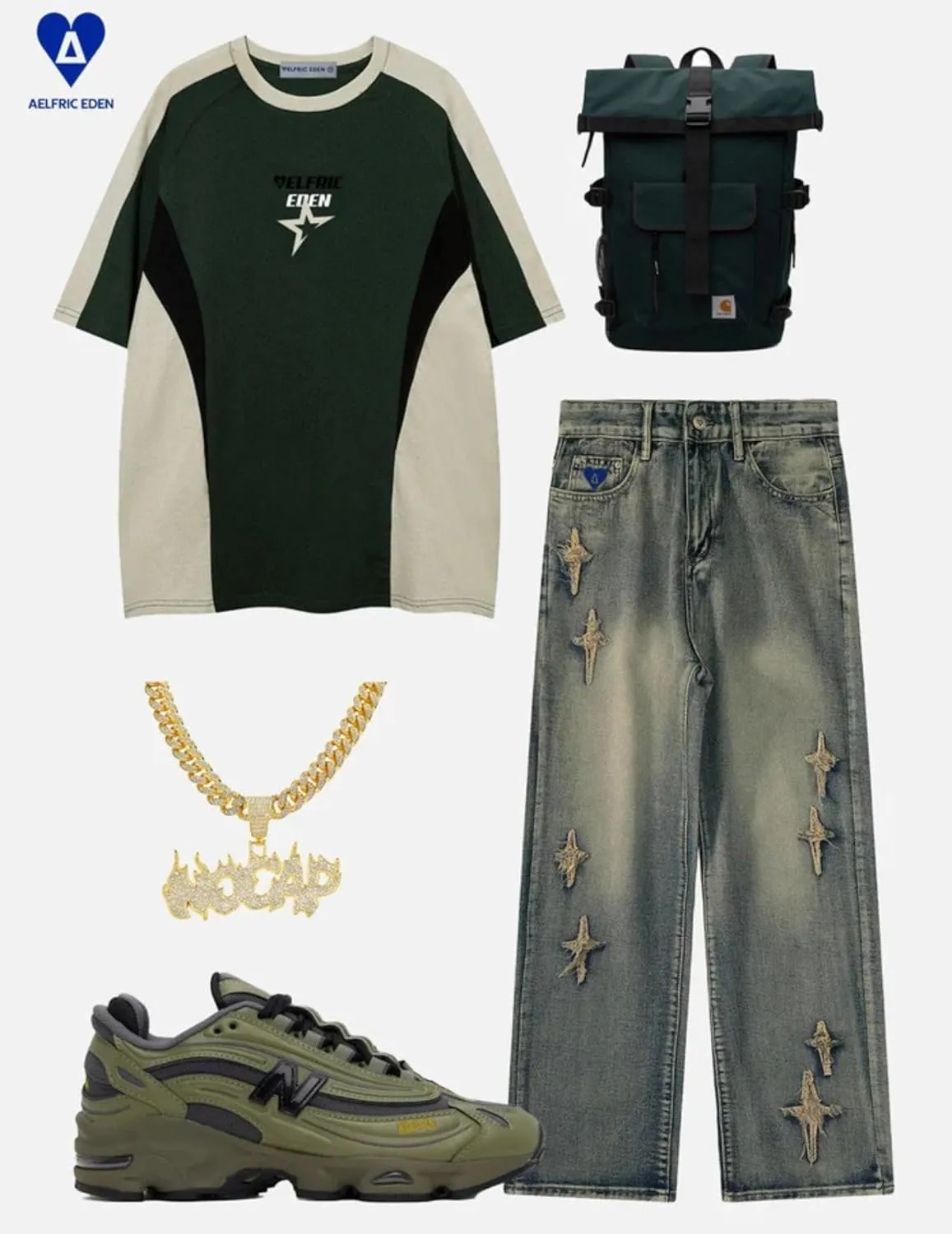 Aelfric Eden T Shirt Color Blocking Star Tee Graphic Short Sleeve Tees Streetwear Casual Y2k Tops