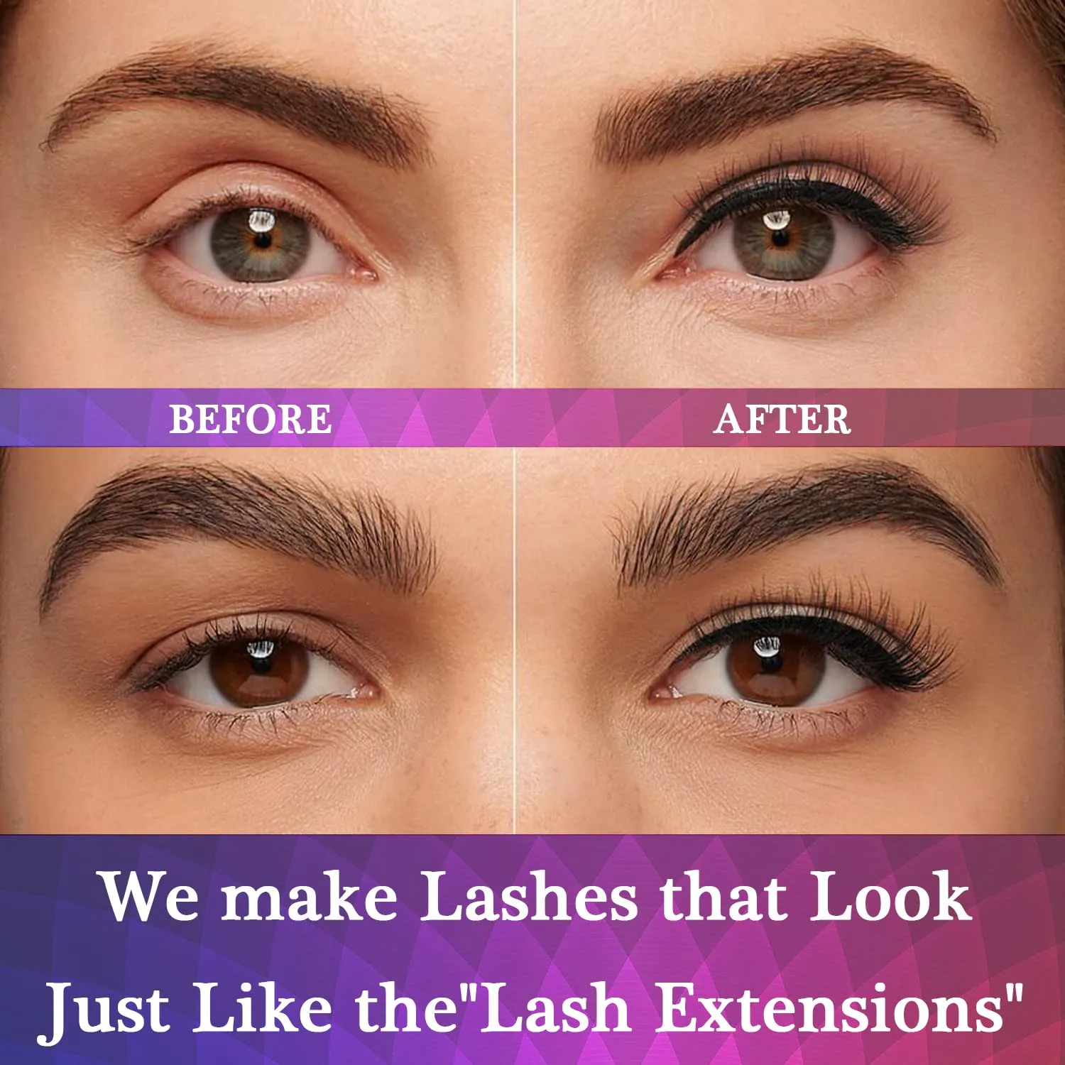 AkesuLash Magnetic Eyelashes Natural Look - Magnetic Lashes with 4 Tube of Magnetic Liner - 10 Pairs Mangetic False Eyelashes Kit with Applicator - Easy to Apply