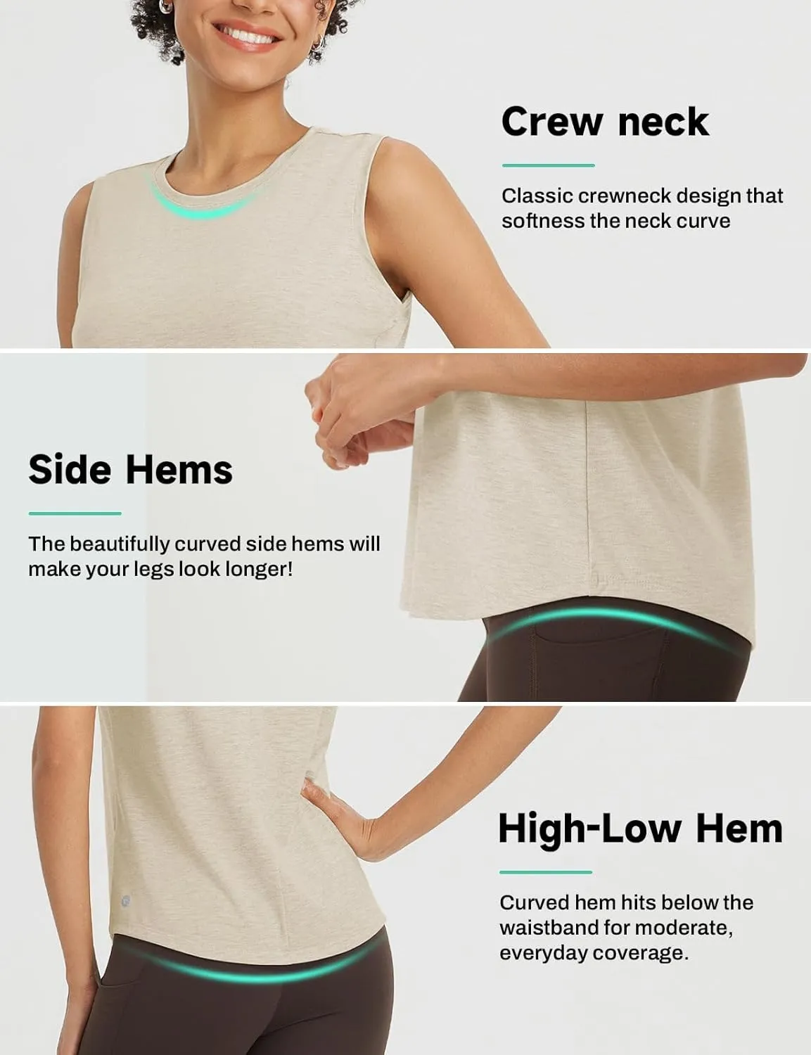 baleaf Women's Workout Tank Tops Racerback Open Back Yoga Top Sleeveless Running Shirts Loose Fit Athletic Gym Sports