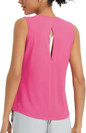 baleaf Women's Workout Tank Tops Racerback Open Back Yoga Top Sleeveless Running Shirts Loose Fit Athletic Gym Sports