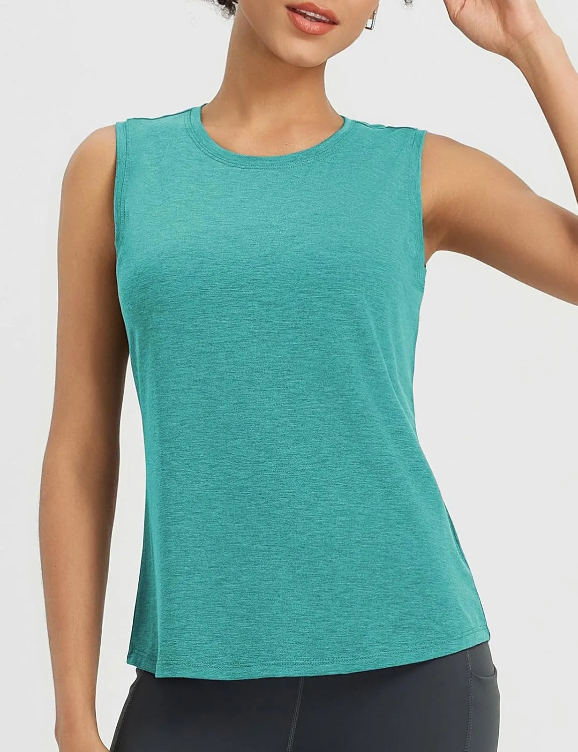 baleaf Women's Workout Tank Tops Racerback Open Back Yoga Top Sleeveless Running Shirts Loose Fit Athletic Gym Sports