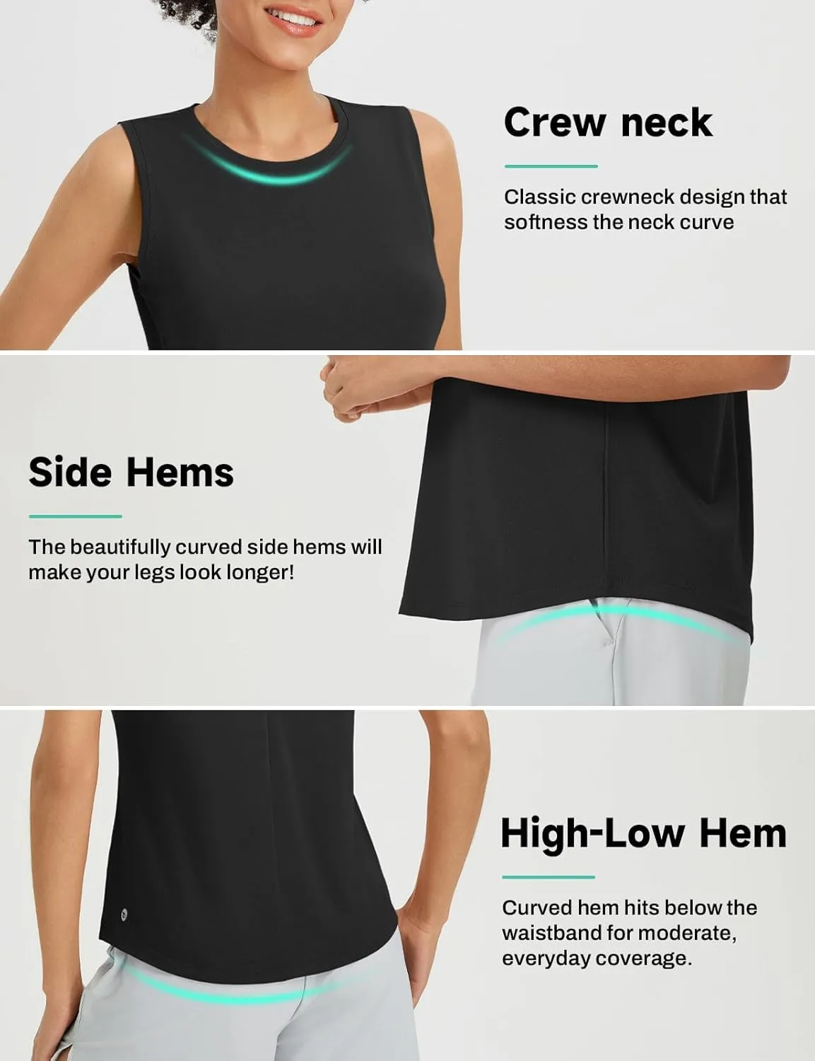 baleaf Women's Workout Tank Tops Racerback Open Back Yoga Top Sleeveless Running Shirts Loose Fit Athletic Gym Sports