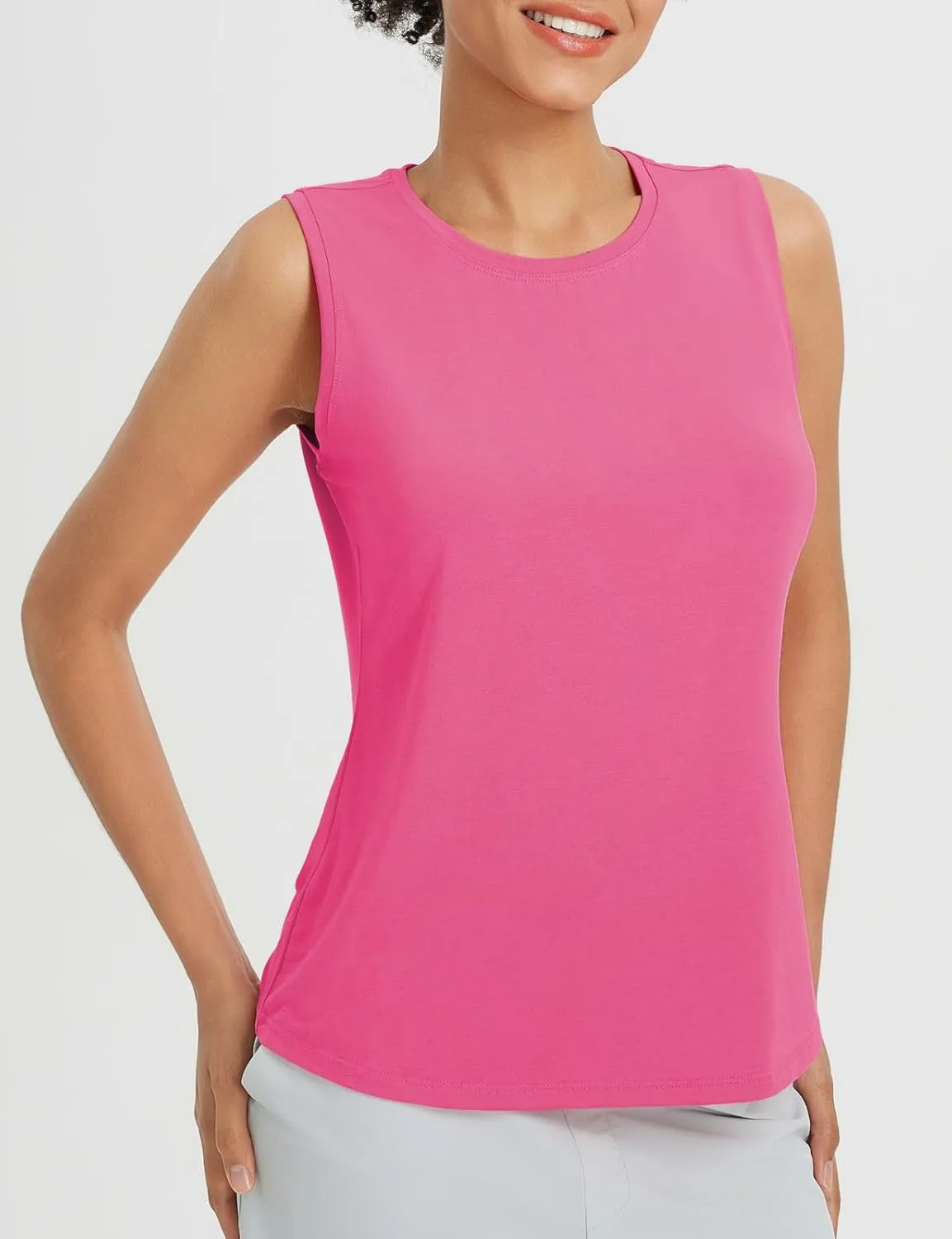 baleaf Women's Workout Tank Tops Racerback Open Back Yoga Top Sleeveless Running Shirts Loose Fit Athletic Gym Sports