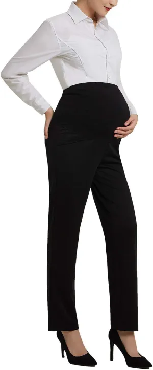 Bhome Maternity Jeans Stretch High Waisted Pants for Work, Career, Office, and Dress