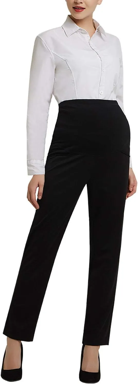 Bhome Maternity Jeans Stretch High Waisted Pants for Work, Career, Office, and Dress
