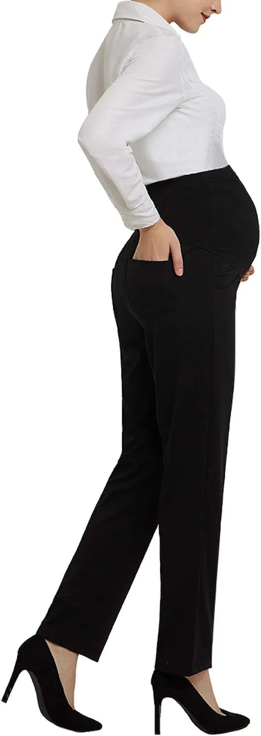 Bhome Maternity Jeans Stretch High Waisted Pants for Work, Career, Office, and Dress