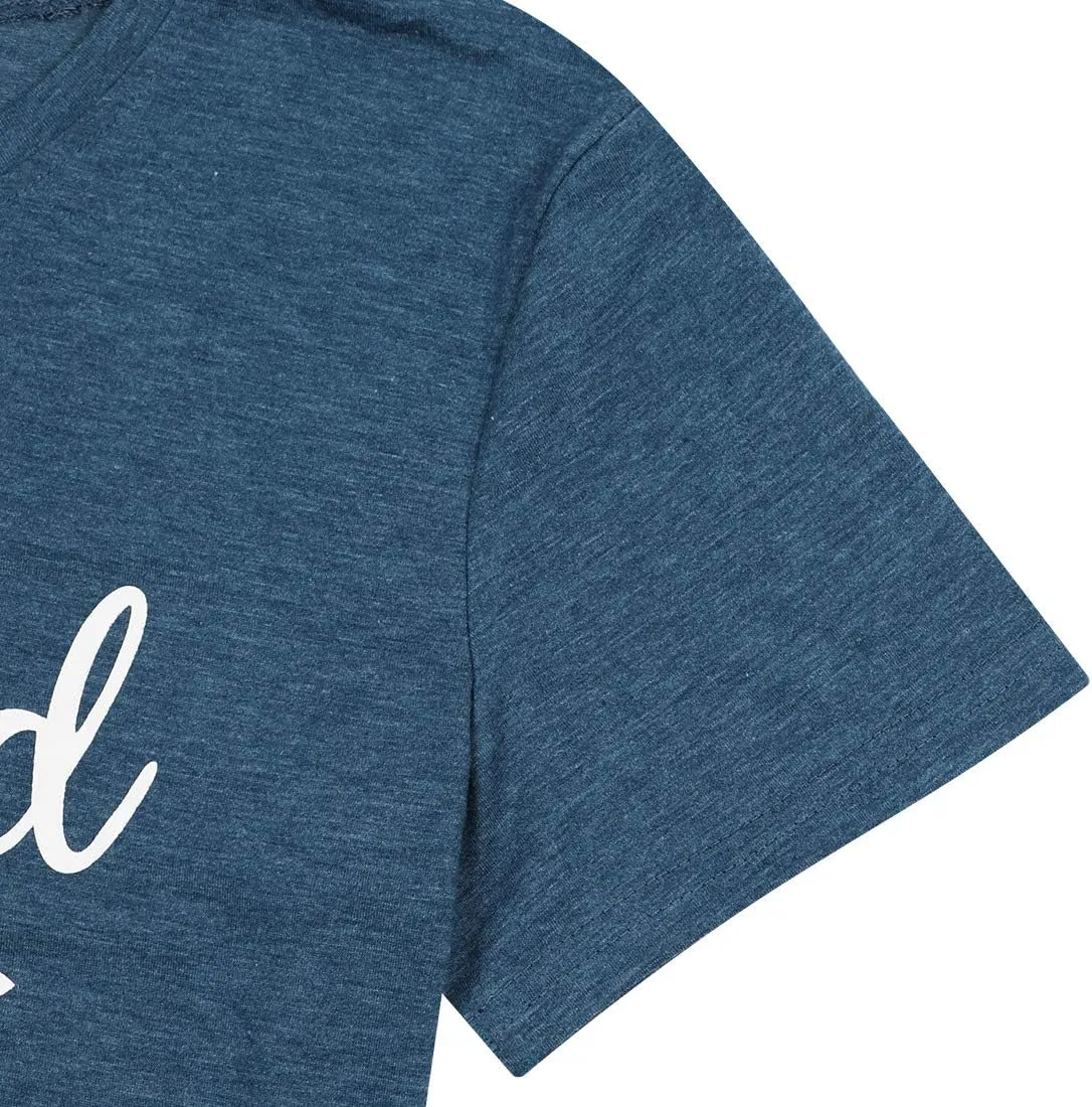 Blessed Grandma Shirt Funny Cute Graphic Tees Women Letter Print T-Shirt Casual Short Sleeve Tops
