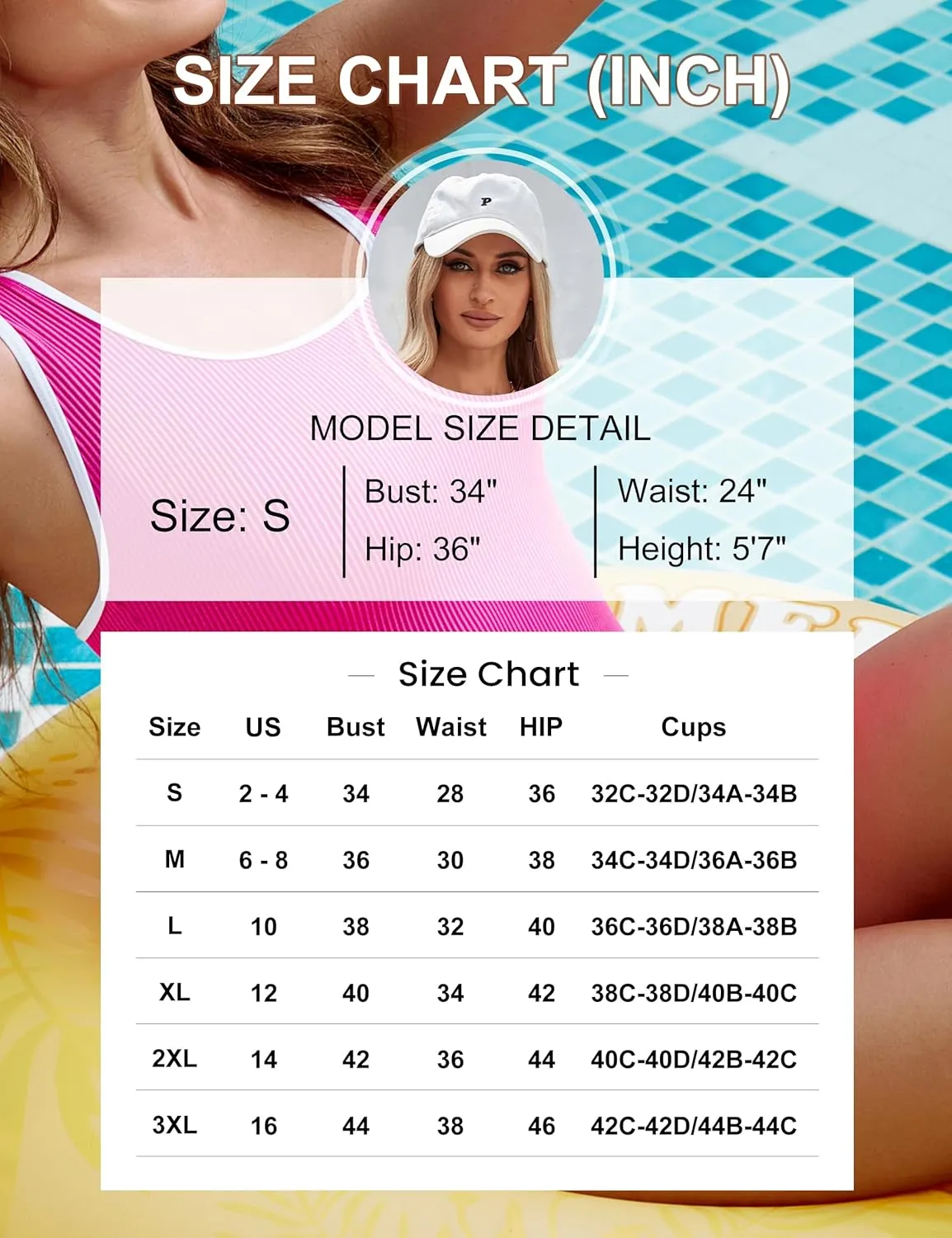Blooming Jelly Womens One Piece Swimsuit Sporty Tummy Control Bathing Suit Ribbed Slimming Cute Flattering High Cut Swimwear