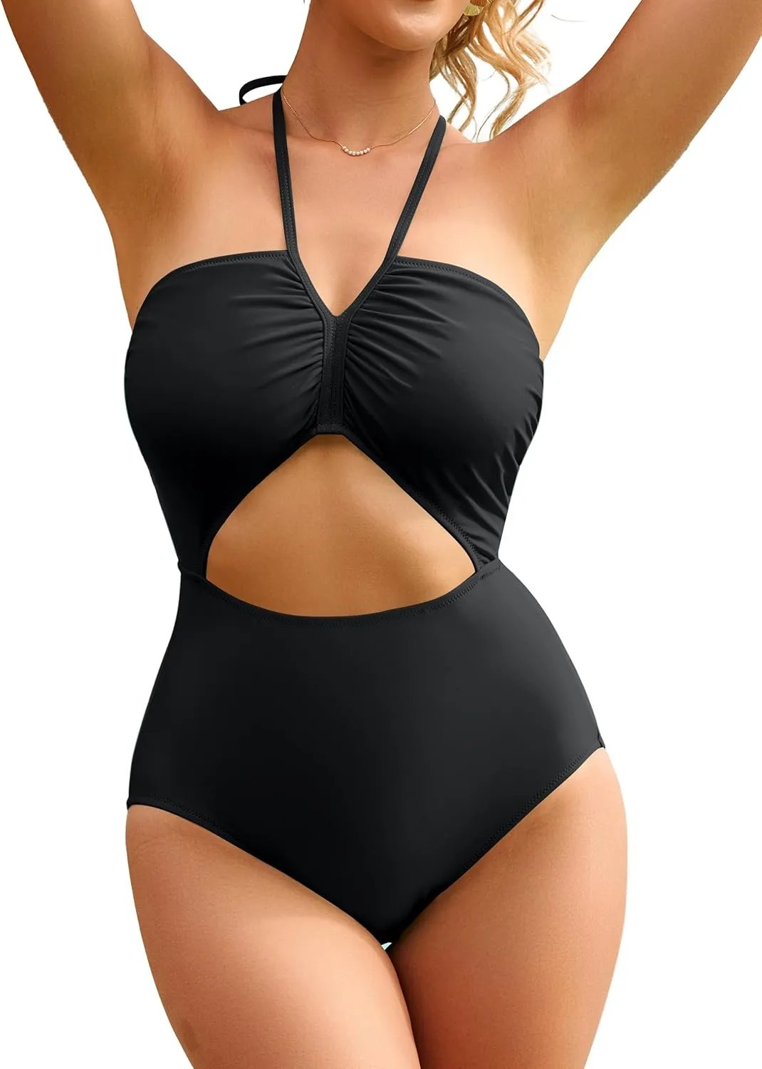 BMJL Women's One Piece Swimsuit Sexy Halter Bathing Suit Flattering Cute Cut Out Ladies Monokini 1 Piece