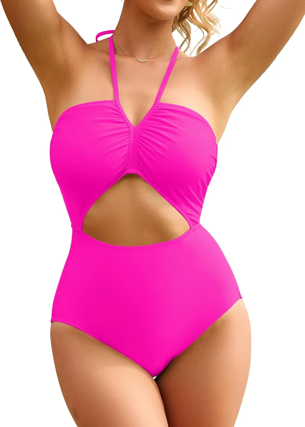 BMJL Women's One Piece Swimsuit Sexy Halter Bathing Suit Flattering Cute Cut Out Ladies Monokini 1 Piece