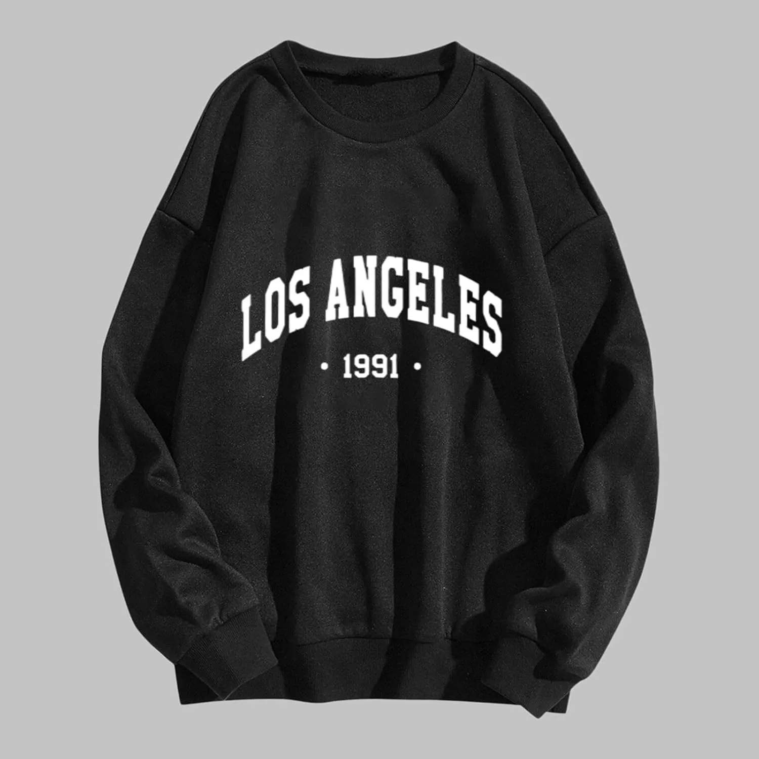 Boston Sweatshirts for Women Letter Print Crewneck Oversized Pullover Long Sleeve Sweaters Fall Clothes Trendy Outfits