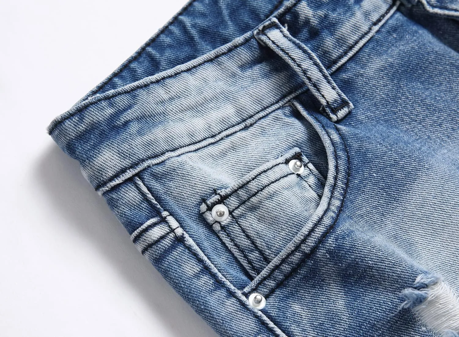 Boy's Ripped Distressed Skinny Fit Fashion Slim Washed Kids Denim Jeans Pants