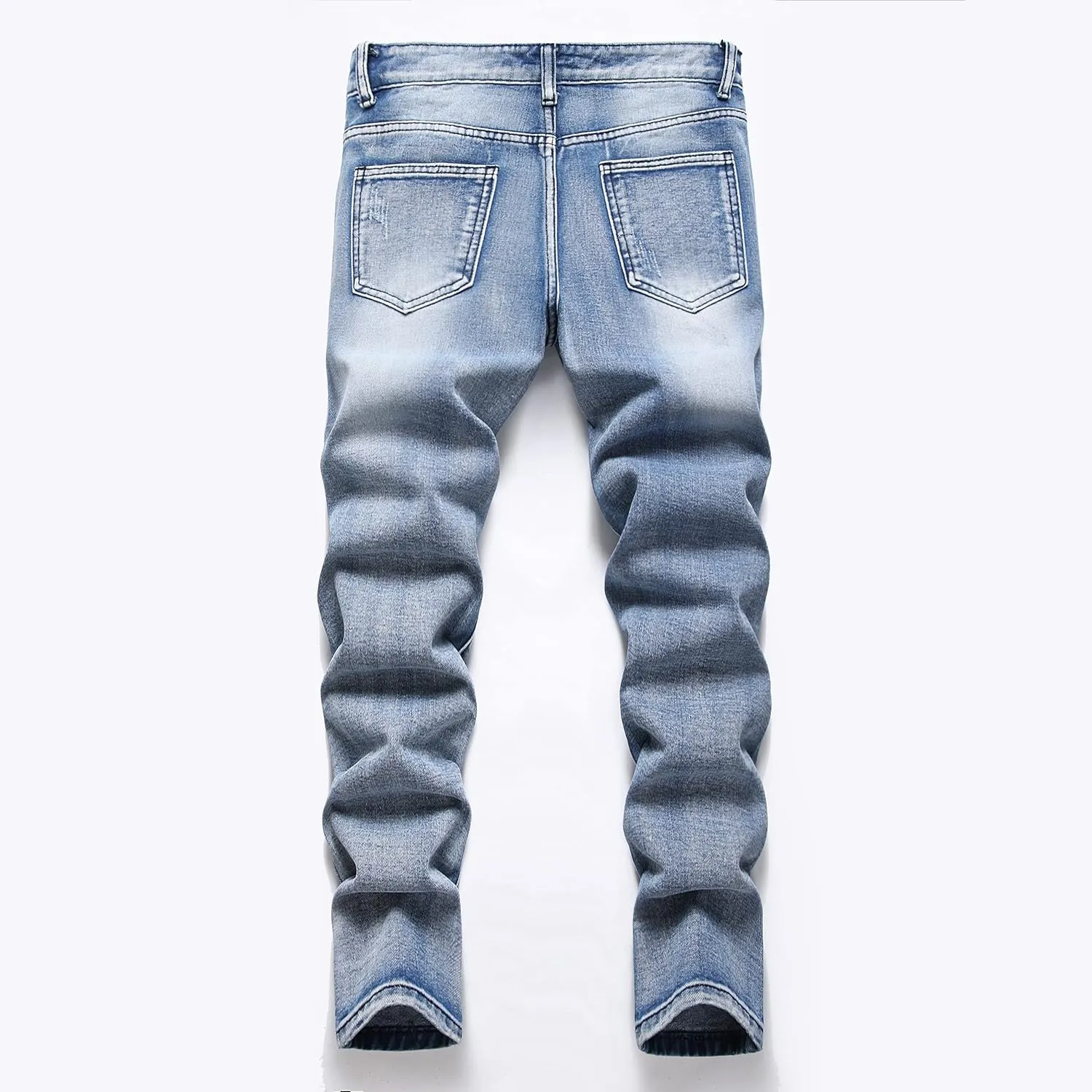 Boy's Ripped Distressed Skinny Fit Fashion Slim Washed Kids Denim Jeans Pants