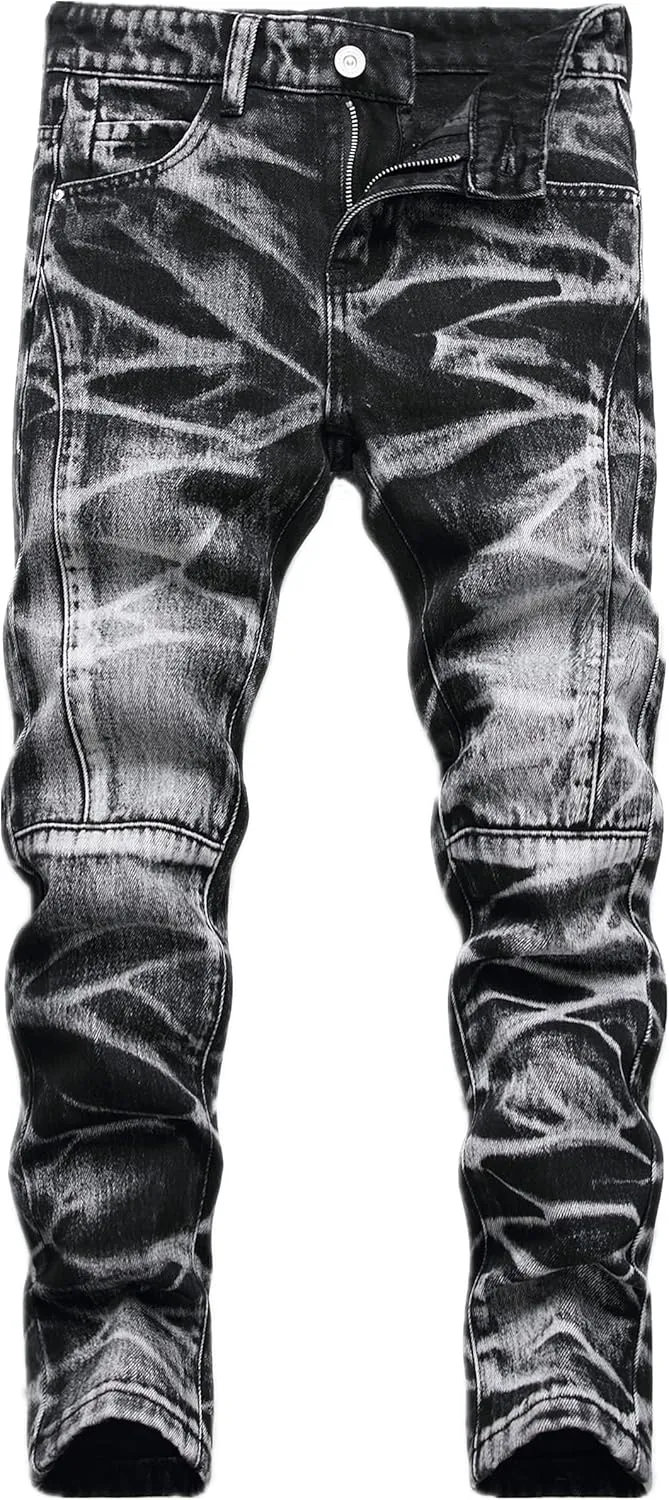 Boy's Ripped Distressed Skinny Fit Fashion Slim Washed Kids Denim Jeans Pants