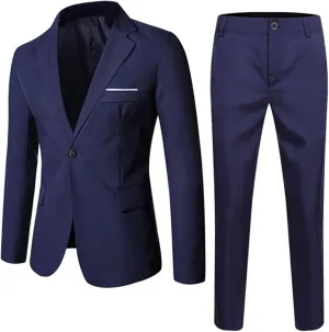 Boys Tuxedo Suit Slim Fit Formal Stylish Set 2 Pieces Outfits Blazer Jackets and Pants for Kids Prom Wedding Clothes