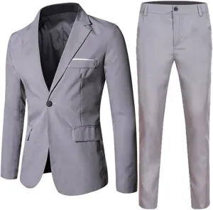 Boys Tuxedo Suit Slim Fit Formal Stylish Set 2 Pieces Outfits Blazer Jackets and Pants for Kids Prom Wedding Clothes