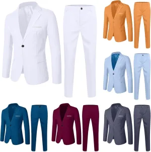 Boys Tuxedo Suit Slim Fit Formal Stylish Set 2 Pieces Outfits Blazer Jackets and Pants for Kids Prom Wedding Clothes