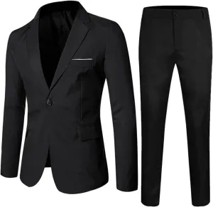 Boys Tuxedo Suit Slim Fit Formal Stylish Set 2 Pieces Outfits Blazer Jackets and Pants for Kids Prom Wedding Clothes