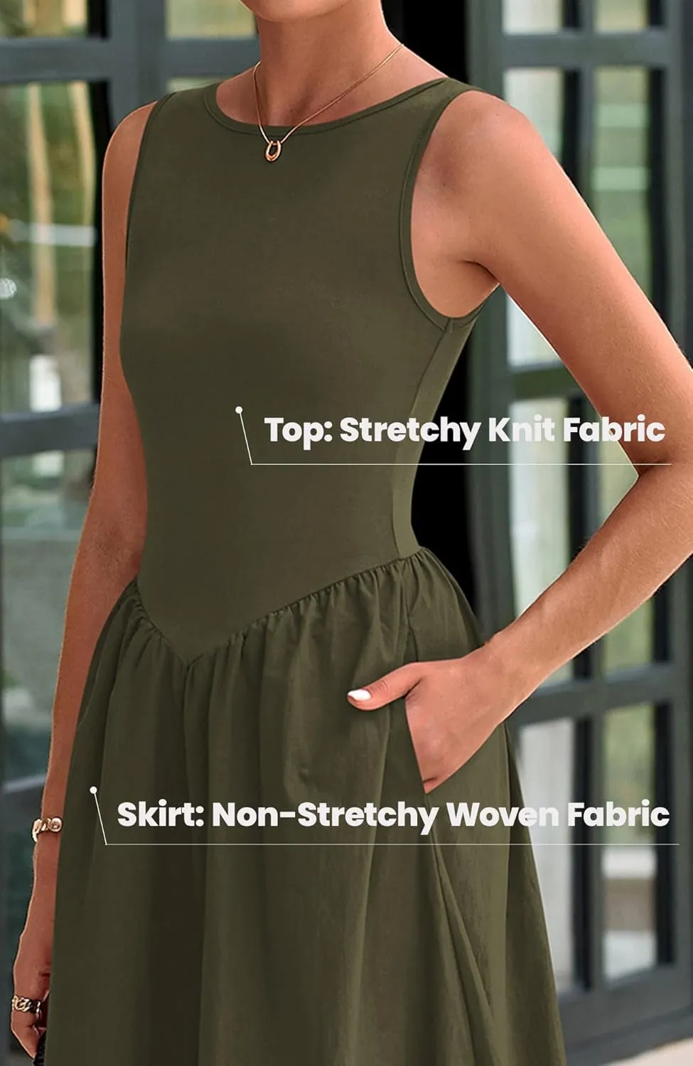 BTFBM Women's 2025 Summer Casual Sleeveless Midi Dress Patchwork Knit Tank Bubble Long Flowy Beach Maxi Sundress Pockets