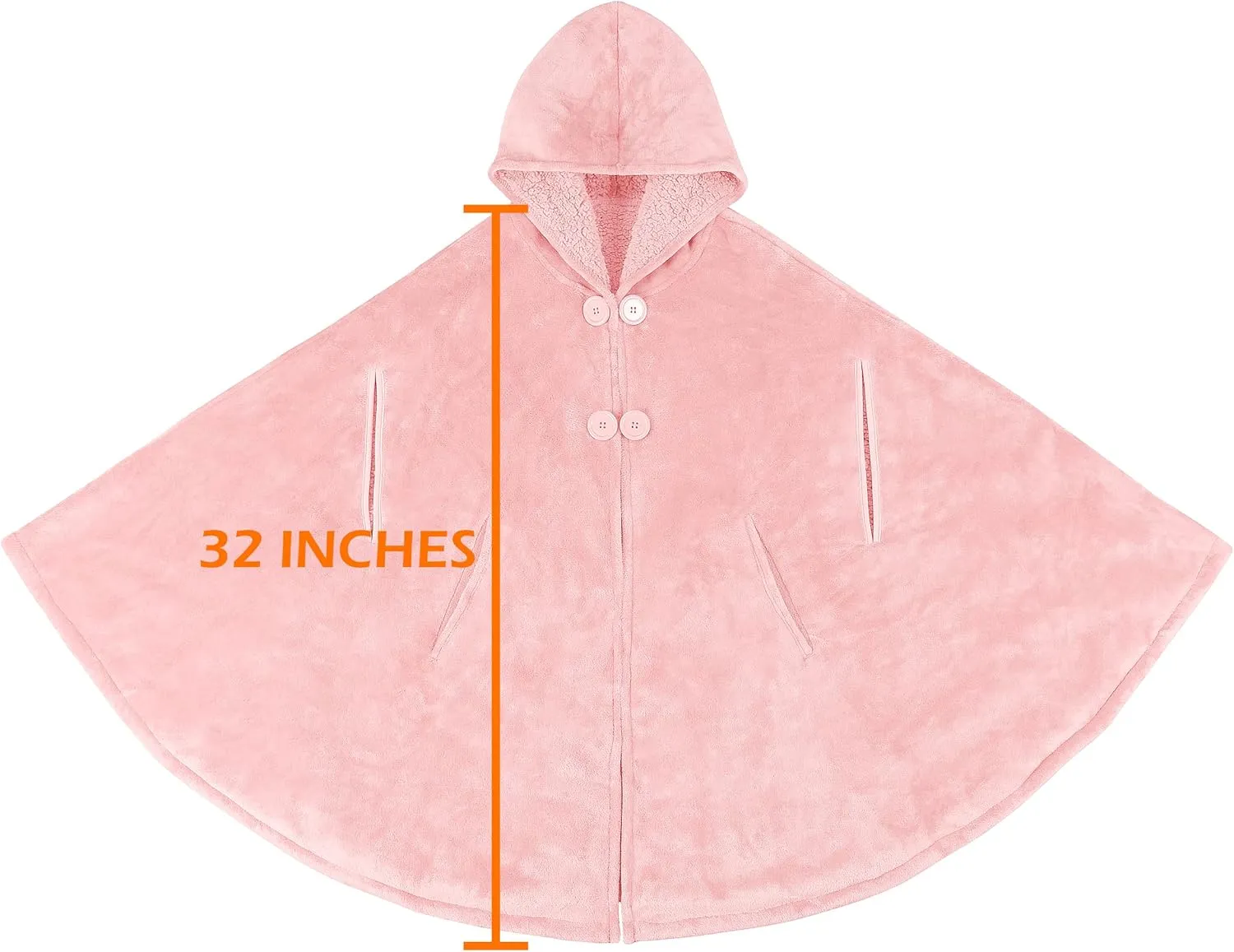 Catalonia Women's Poncho Cape, Oversized Sherpa Fleece Cloak Coat, Snuggly Hooded Wearable Blanket, Gift Idea for Women Mom