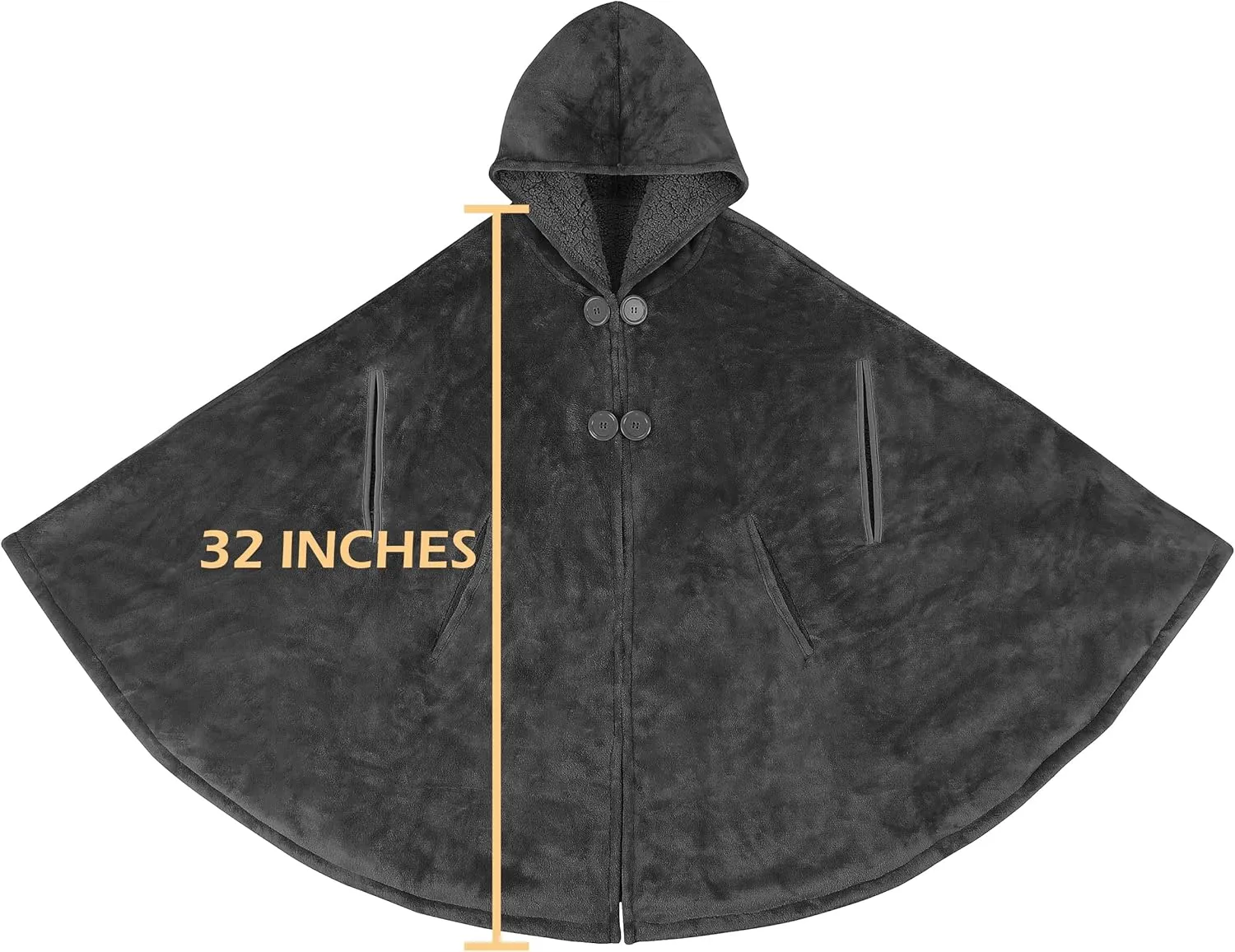 Catalonia Women's Poncho Cape, Oversized Sherpa Fleece Cloak Coat, Snuggly Hooded Wearable Blanket, Gift Idea for Women Mom