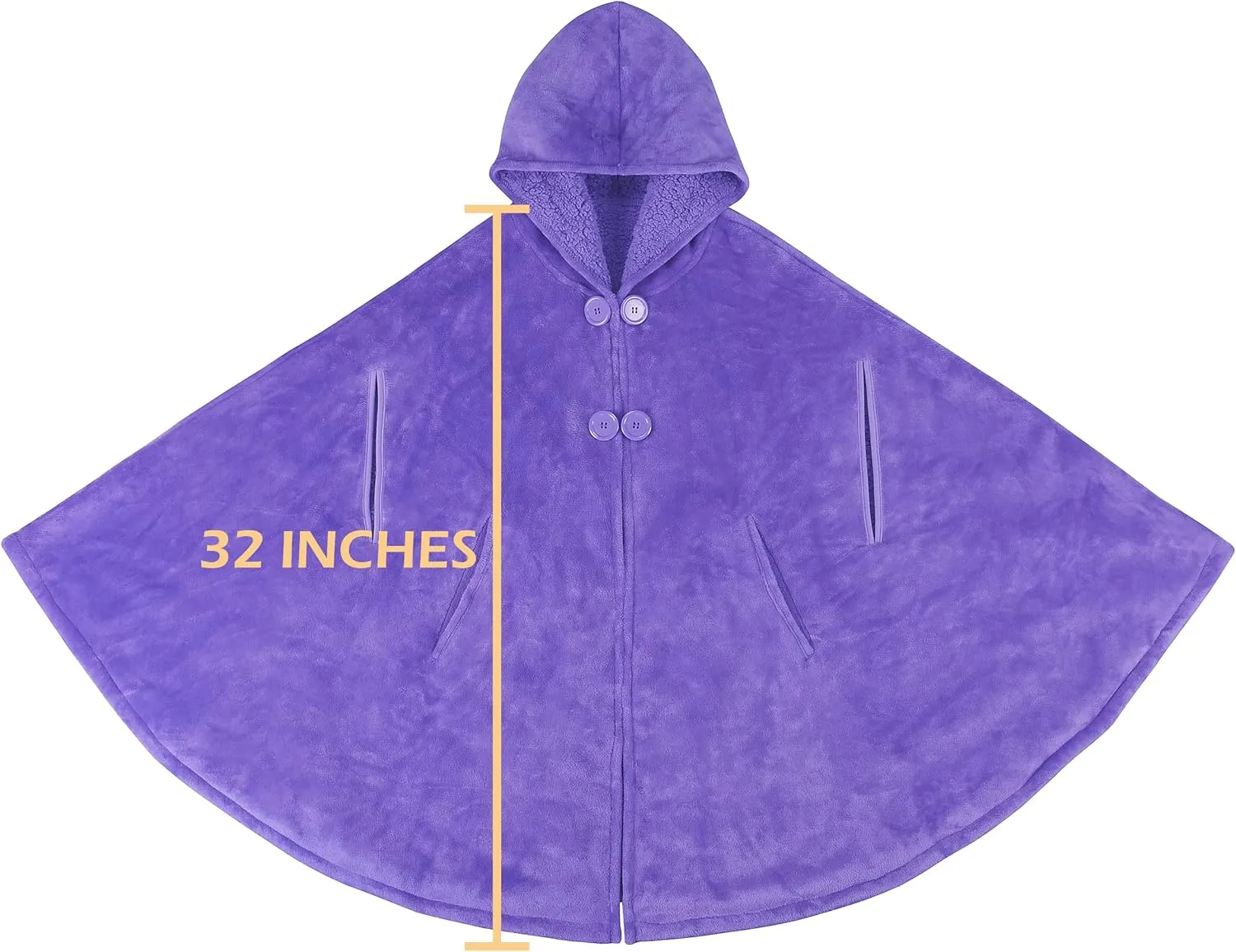 Catalonia Women's Poncho Cape, Oversized Sherpa Fleece Cloak Coat, Snuggly Hooded Wearable Blanket, Gift Idea for Women Mom
