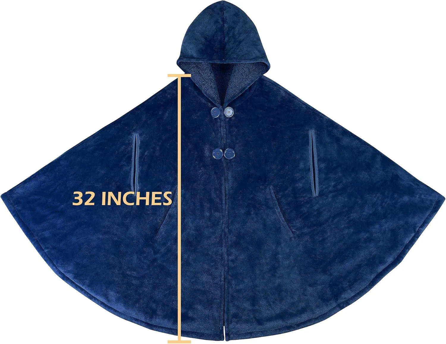 Catalonia Women's Poncho Cape, Oversized Sherpa Fleece Cloak Coat, Snuggly Hooded Wearable Blanket, Gift Idea for Women Mom
