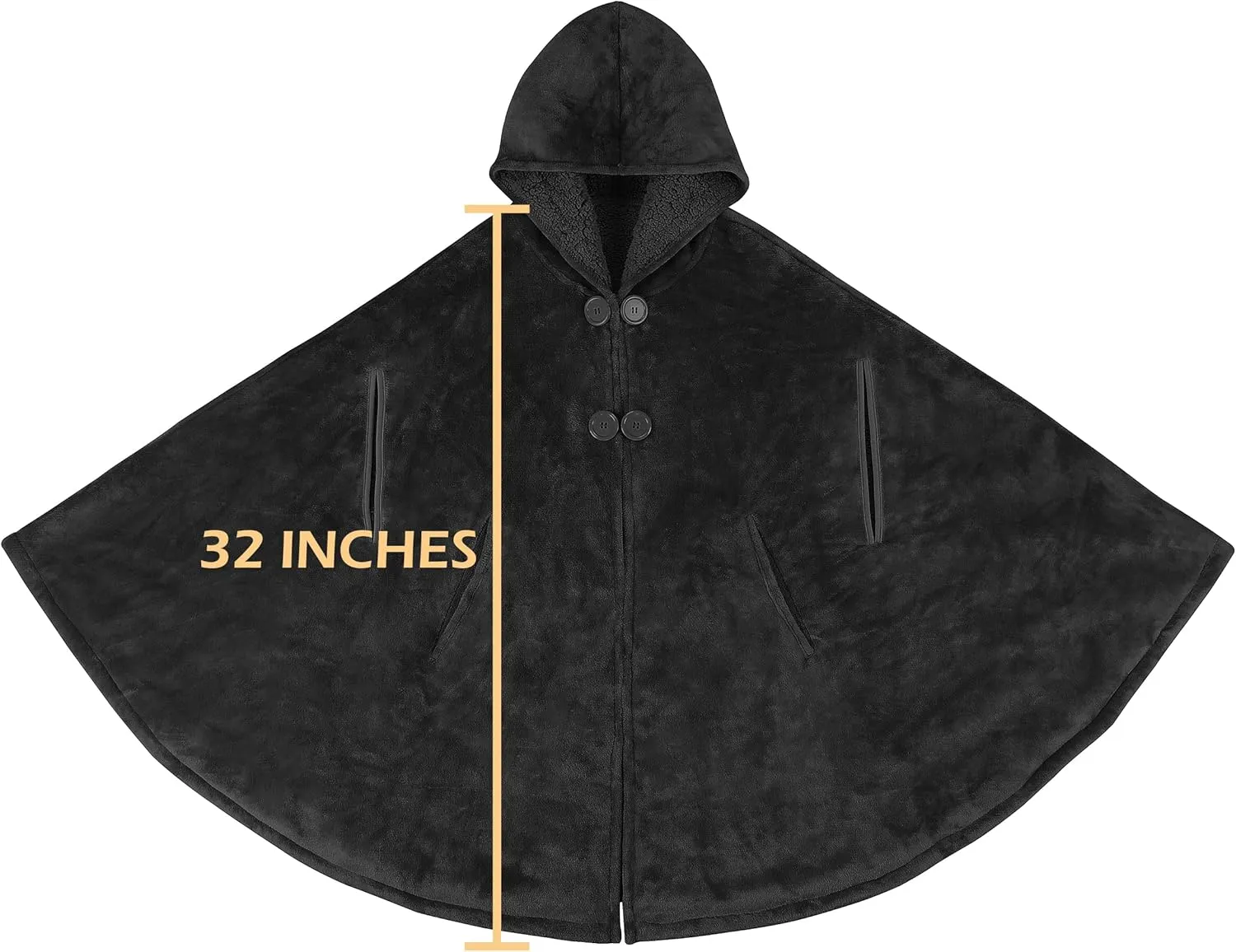 Catalonia Women's Poncho Cape, Oversized Sherpa Fleece Cloak Coat, Snuggly Hooded Wearable Blanket, Gift Idea for Women Mom