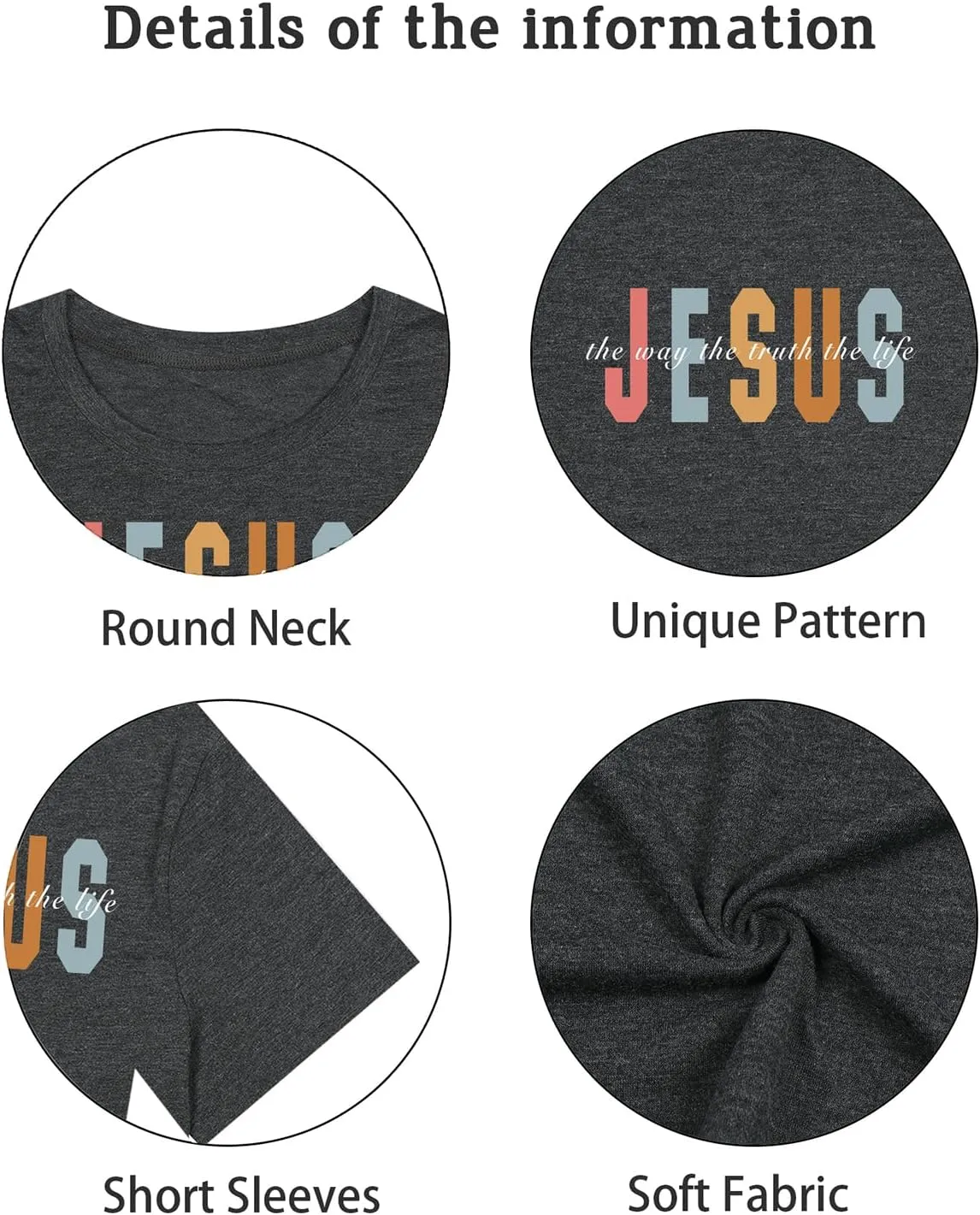 Christian Shirts for Women Oversized Jesus Shirt Faith Graphic Religious Sayings Tee Shirt Drop Shoulder Tops