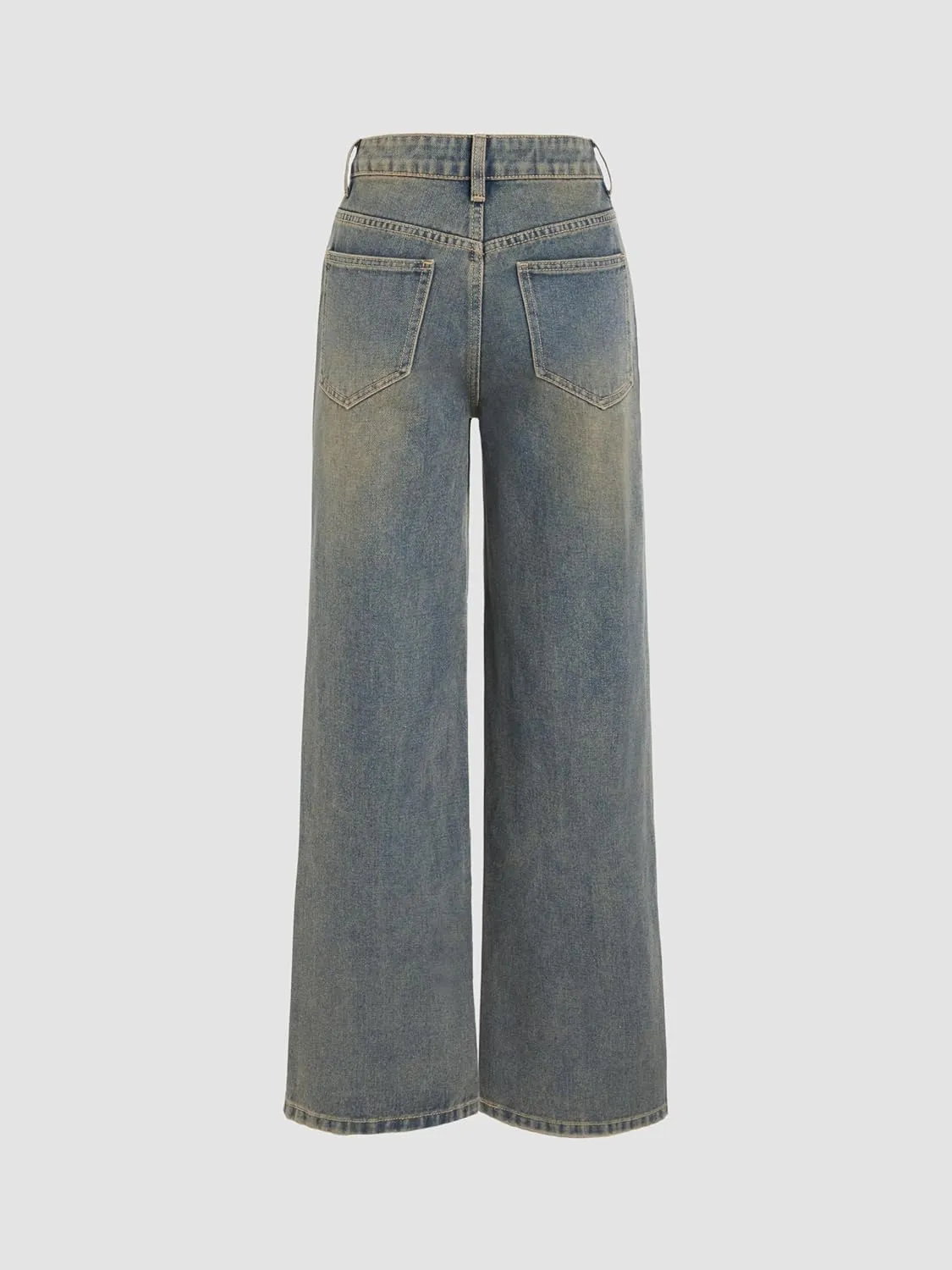 CIDER Denim High Waist Pocket Wide Leg Jeans
