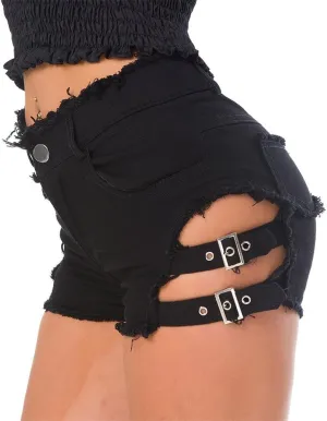 Cresay Women's Sexy Cut Off Denim Jeans Shorts Mini Hot Pants Clubwear