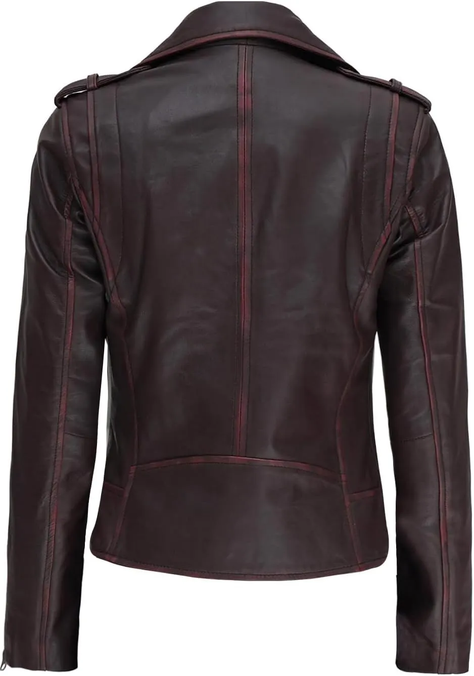Decrum Leather Jacket Women - Real Lambskin Asymmetrical Style Casual Fashion Leather Jackets For Womens