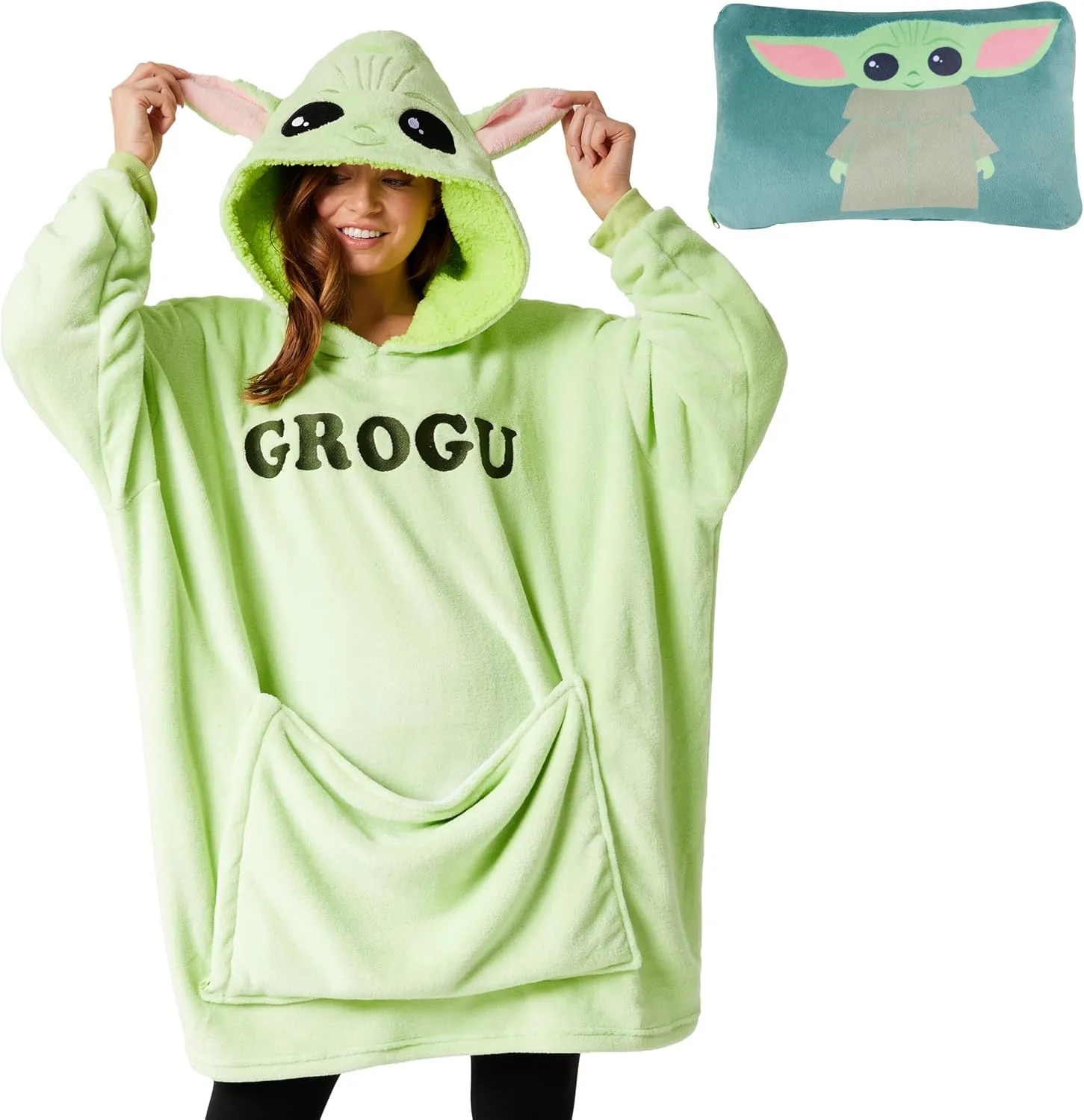 Disney Stitch Blanket Hoodie - Adults 2 in 1 Oversized Fleece Hoodie Baby Yoda Minnie Mouse - Stitch Gifts
