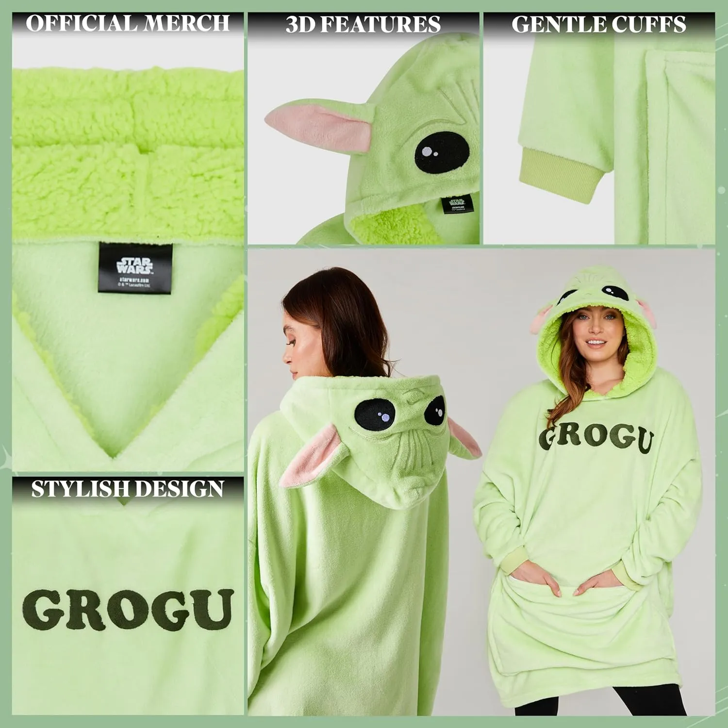Disney Stitch Blanket Hoodie - Adults 2 in 1 Oversized Fleece Hoodie Baby Yoda Minnie Mouse - Stitch Gifts