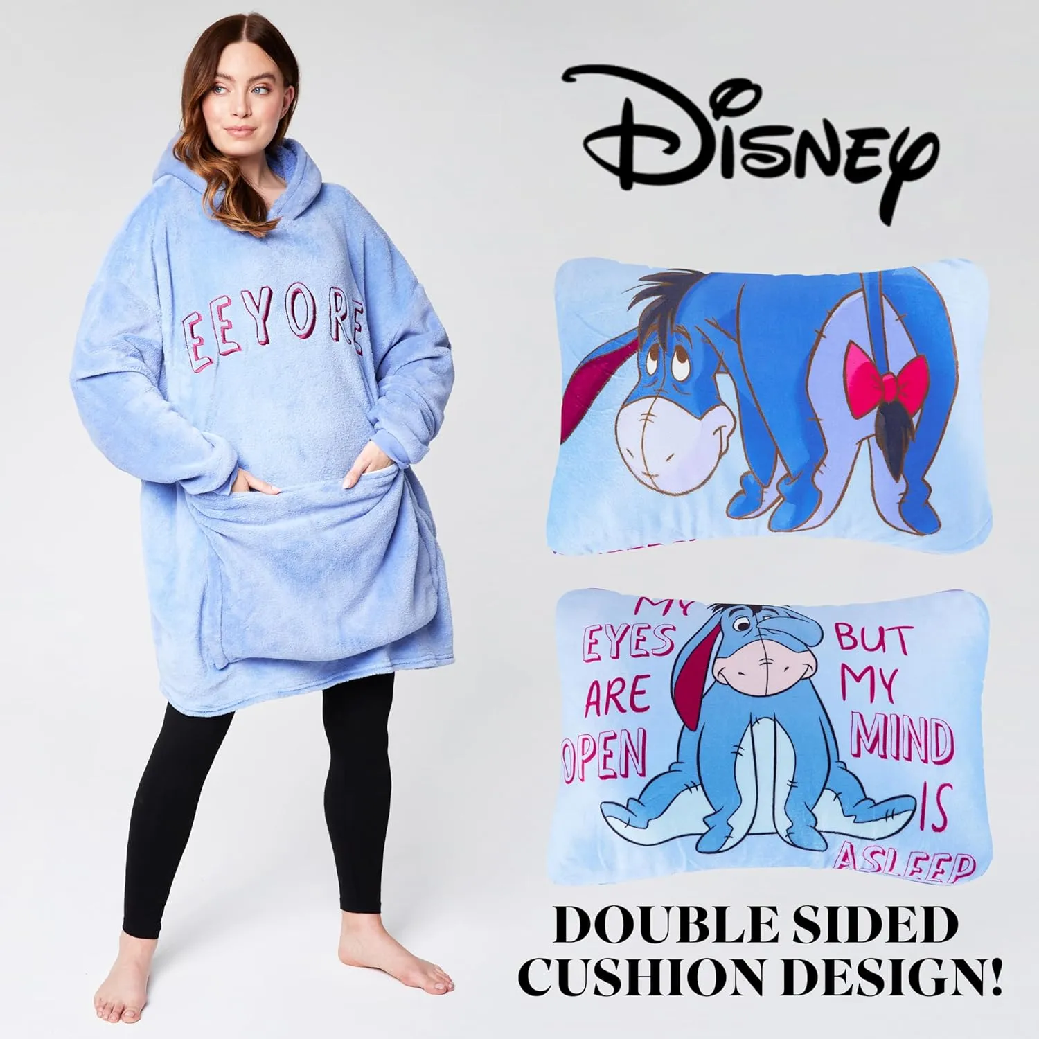 Disney Stitch Blanket Hoodie - Adults 2 in 1 Oversized Fleece Hoodie Baby Yoda Minnie Mouse - Stitch Gifts