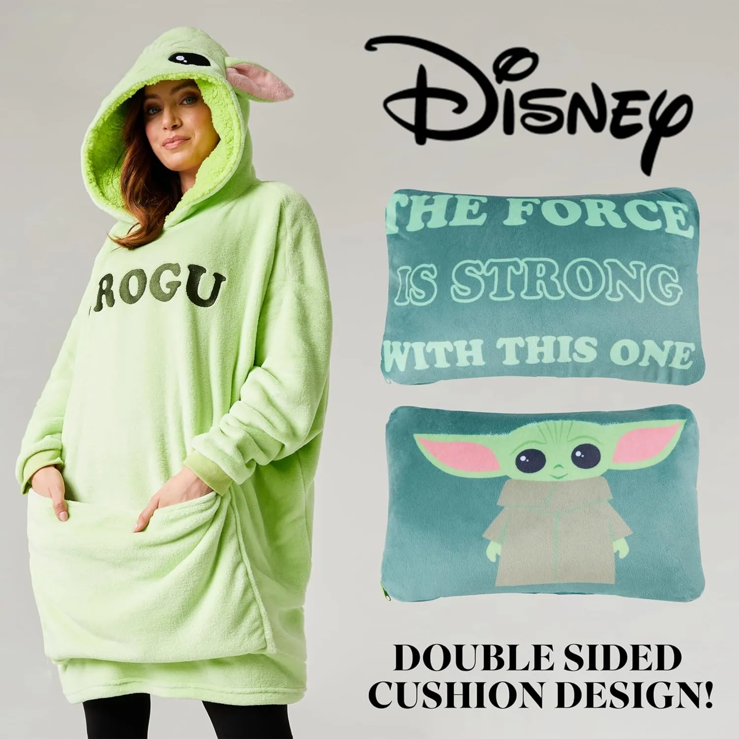 Disney Stitch Blanket Hoodie - Adults 2 in 1 Oversized Fleece Hoodie Baby Yoda Minnie Mouse - Stitch Gifts