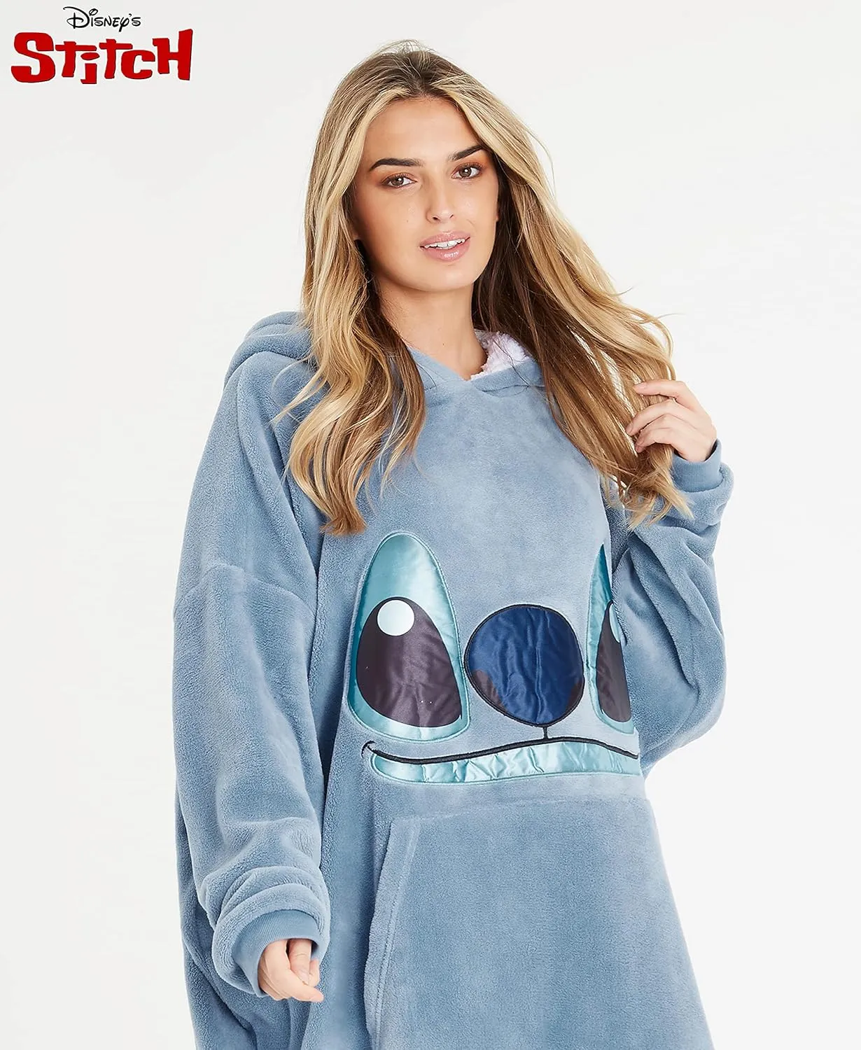Disney Stitch Blanket Hoodie for Women Warm Fleece Wearable Blanket Stitch Gifts