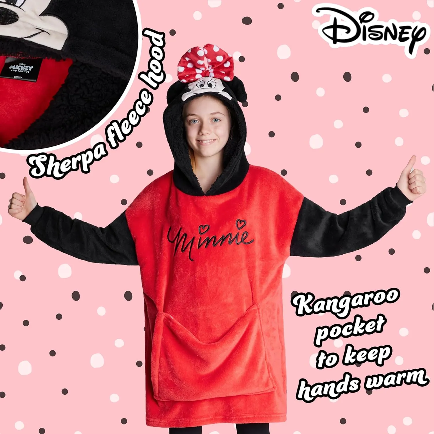Disney Stitch Girls Teenagers Fleece Hoodie - Hoodie Blanket 2 in 1 Oversized One Size Girls Gifts