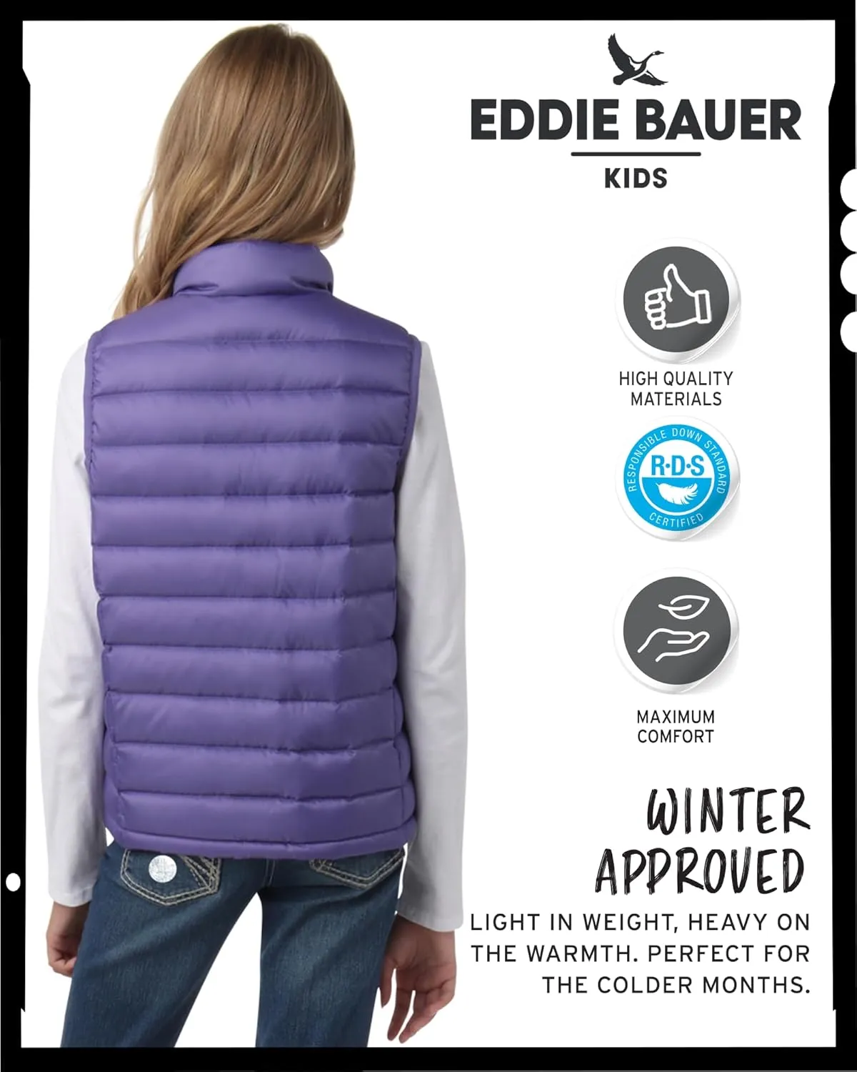 Eddie Bauer Kids' Down Vest - CirrusLite Weather Resistant Quilted Bubble Puffer Vest for Boys and Girls (5-20)