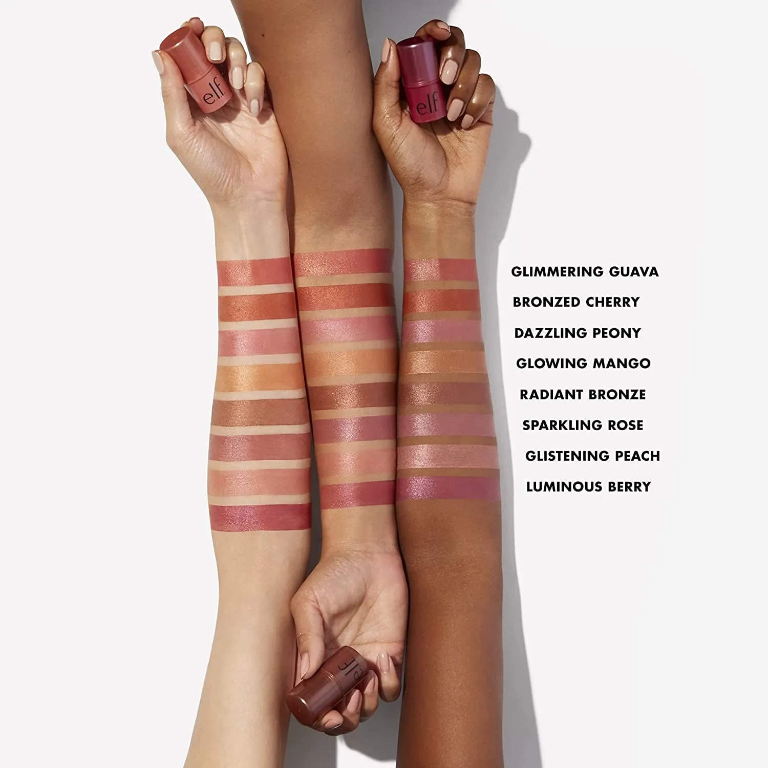 e.l.f. Monochromatic Multi-Stick Blush, Creamy, Lightweight, Versatile, Luxurious, Adds Shimmer, Easy to Use on the Go, Blends Effortlessly, Glistening Peach 4.4G