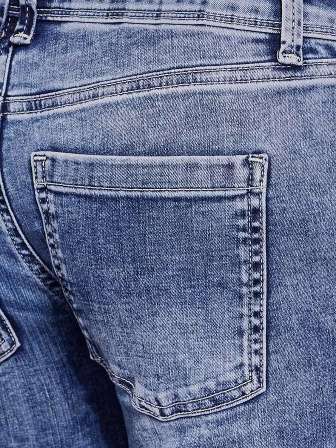 Flamingals High Rise Capri Jeans for Women Roll Hem Straight Leg Jeans Wash Distressed 90s Trendy Denim Capris