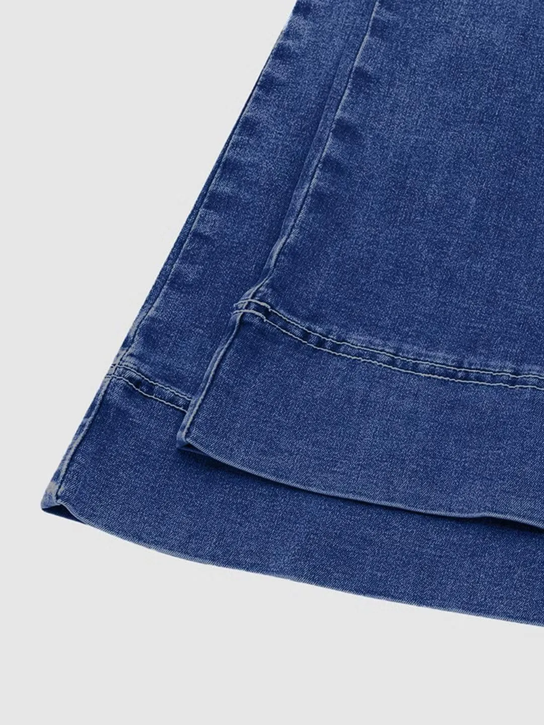 Flamingals Low Rise Straight Leg Wide Leg Baggy Jeans Women Stretch Boyfriend Butterfly Flare Denim Pants