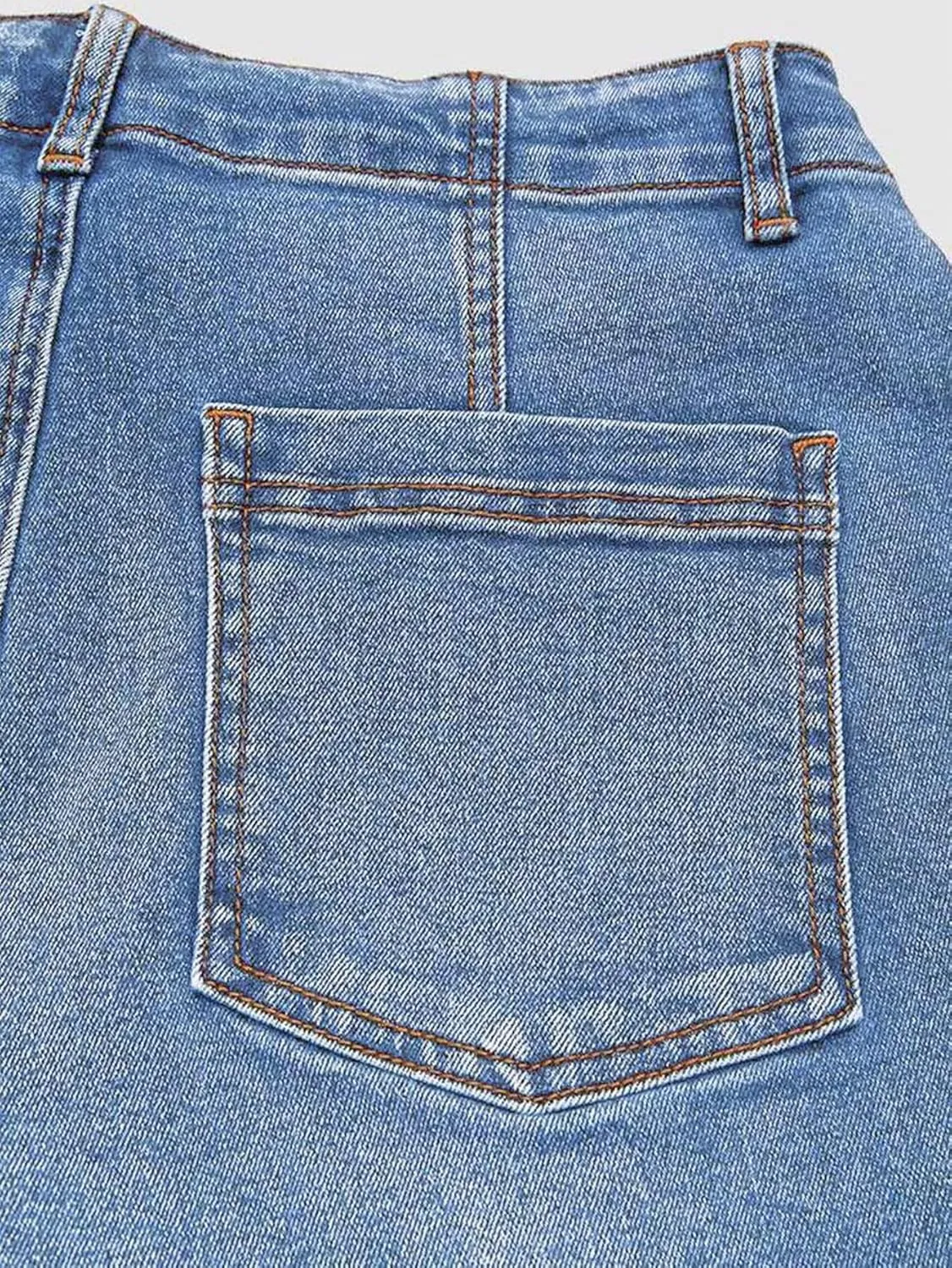 Flamingals Womens Chic Stylish Mid Waist Wash Drawstring Stitch Detail Carrot Jeans